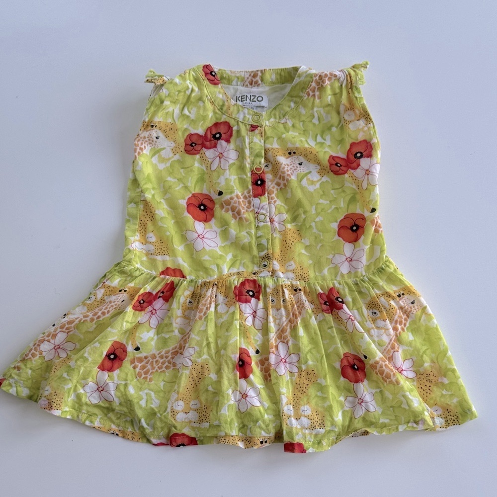🦒KENZO KIDS jungle print cotton dress, size 6 months